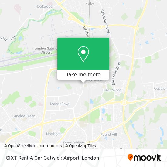 SIXT Rent A Car Gatwick Airport map
