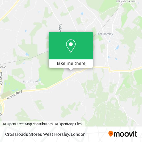 Crossroads Stores West Horsley map