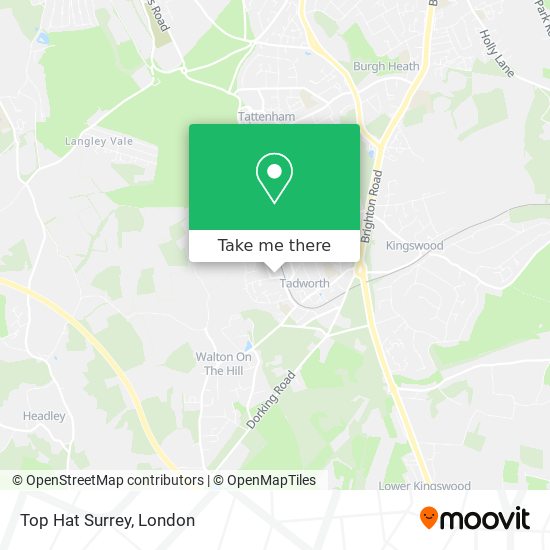 Top Hat Surrey map