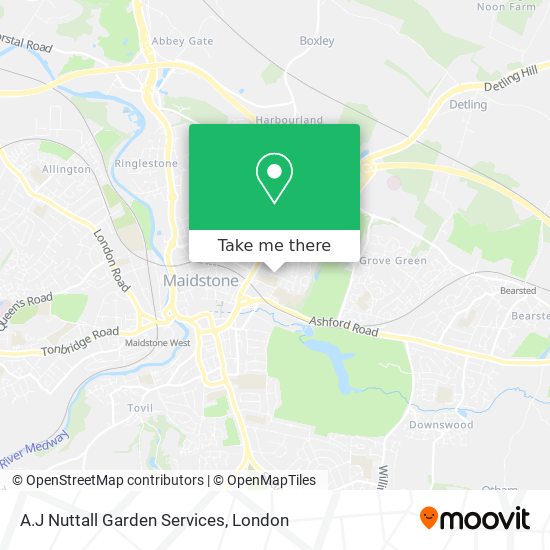 A.J Nuttall Garden Services map