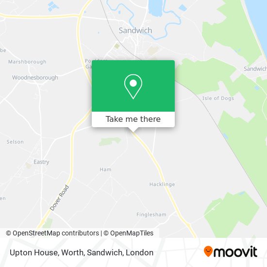 Upton House, Worth, Sandwich map