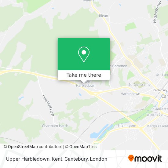 Upper Harbledown, Kent, Cantebury map