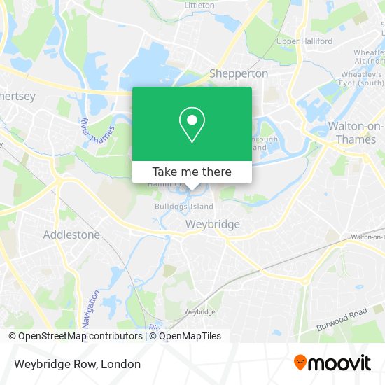 How to get to Weybridge Row in Elmbridge by Bus or Train?