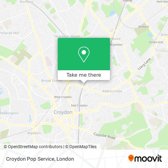 Croydon Pop Service map