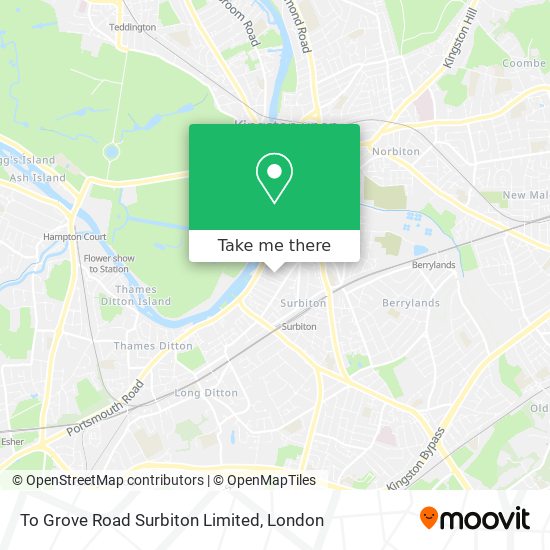 To Grove Road Surbiton Limited map