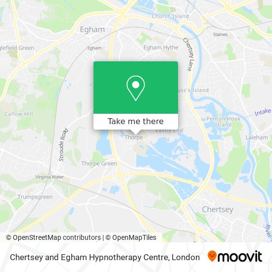 Chertsey and Egham Hypnotherapy Centre map
