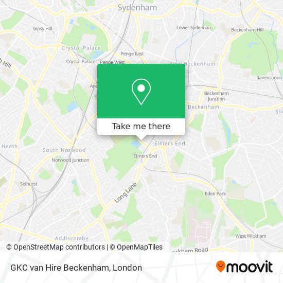 GKC van Hire Beckenham map