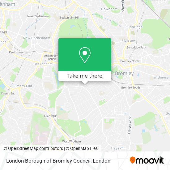 London Borough of Bromley Council map