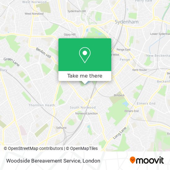 Woodside Bereavement Service map