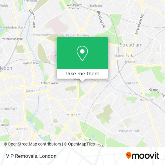 V P Removals map