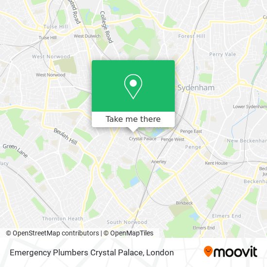 Emergency Plumbers Crystal Palace map
