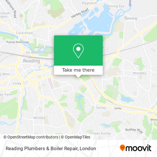 Reading Plumbers & Boiler Repair map