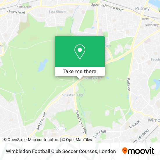 Wimbledon Football Club Soccer Courses map