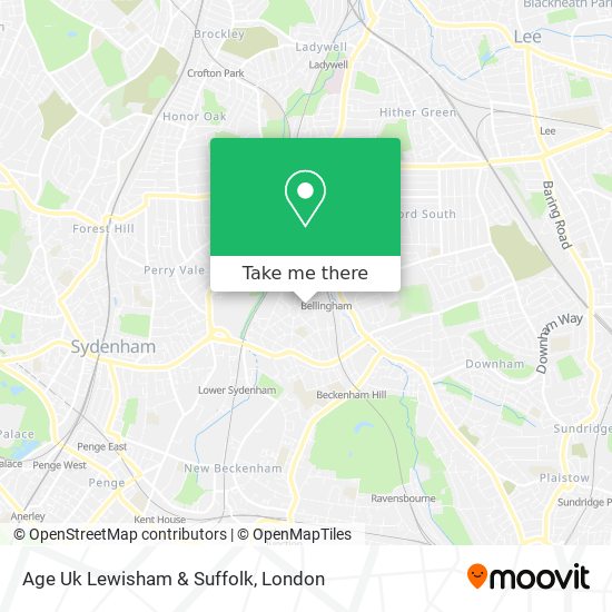 Age Uk Lewisham & Suffolk map