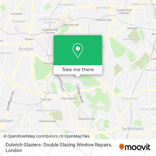 Dulwich Glaziers- Double Glazing Window Repairs map