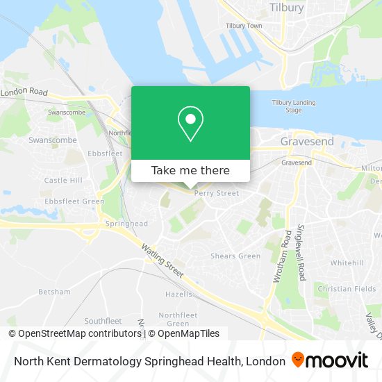 North Kent Dermatology Springhead Health map