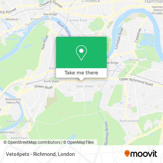 Vets4pets - Richmond map