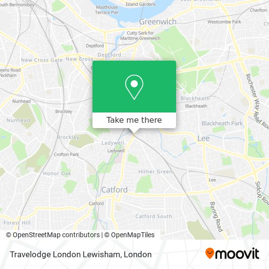 Travelodge London Lewisham map