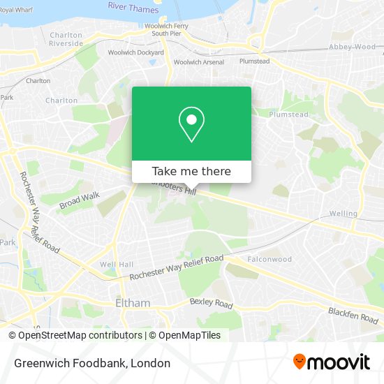 Greenwich Foodbank map