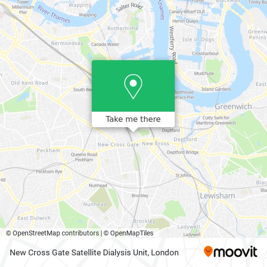 New Cross Gate Satellite Dialysis Unit map