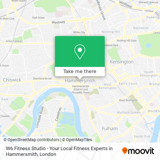 W6 Fitness Studio - Your Local Fitness Experts in Hammersmith map