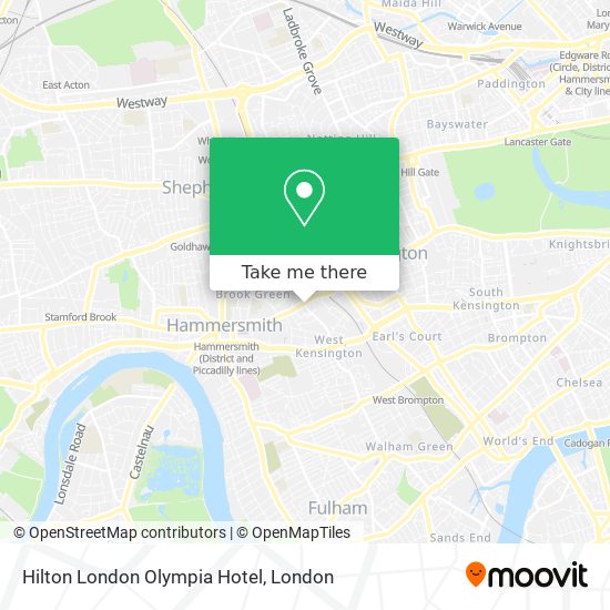 Hilton London Olympia Hotel map