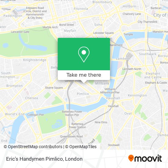 Eric's Handymen Pimlico map