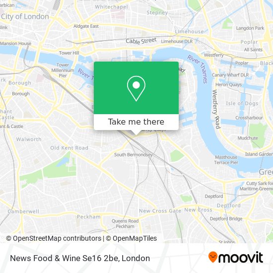 News Food & Wine Se16 2be map