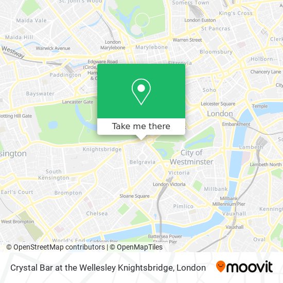Crystal Bar at the Wellesley Knightsbridge map