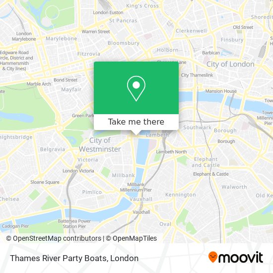 Thames River Party Boats map