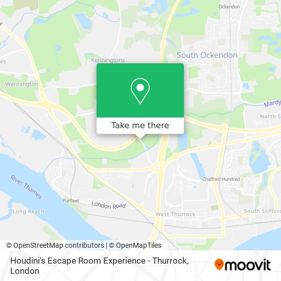 Houdini's Escape Room Experience - Thurrock map