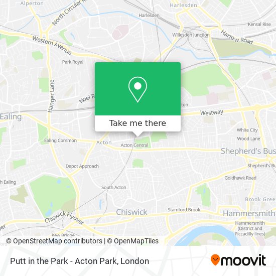 Putt in the Park - Acton Park map