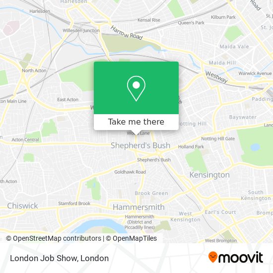 London Job Show map