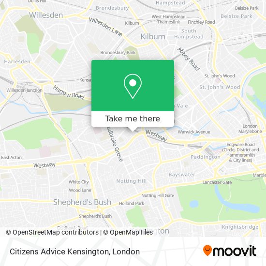 Citizens Advice Kensington map