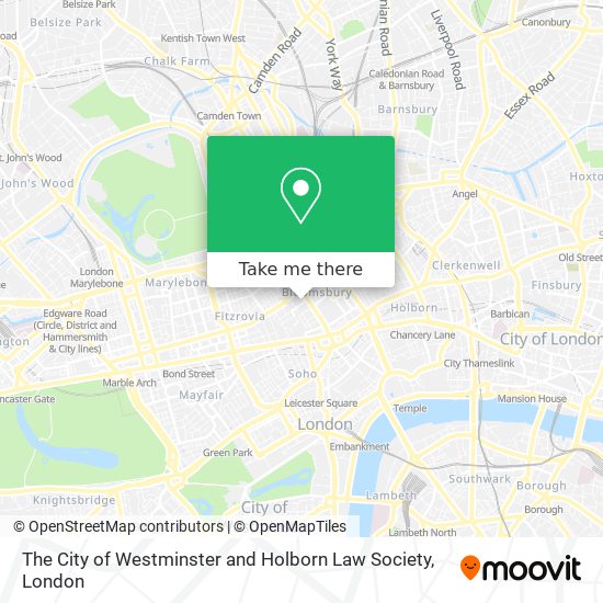 The City of Westminster and Holborn Law Society map