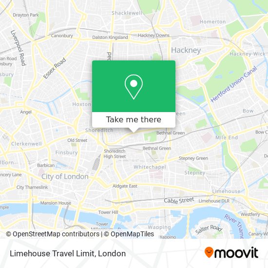 Limehouse Travel Limit map