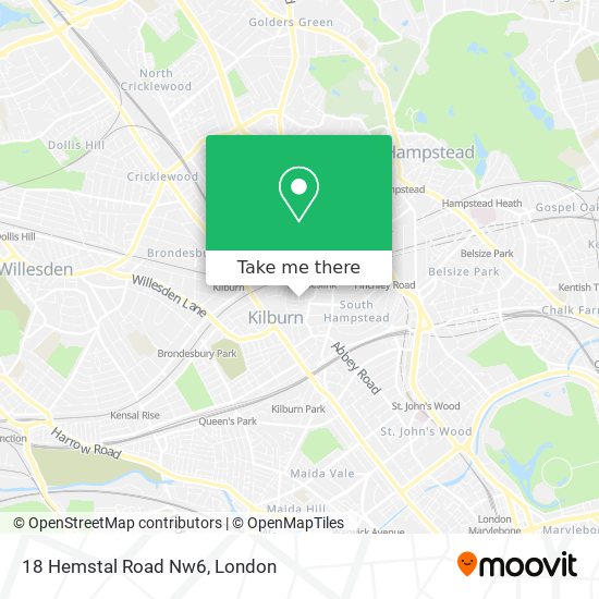 18 Hemstal Road Nw6 map