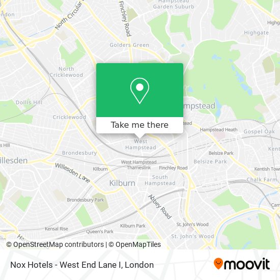 Nox Hotels - West End Lane I map