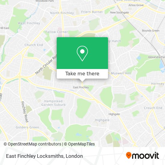 East Finchley Locksmiths map