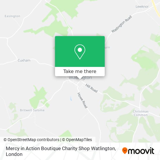 How to get to Mercy in Action Boutique Charity Shop Watlington in