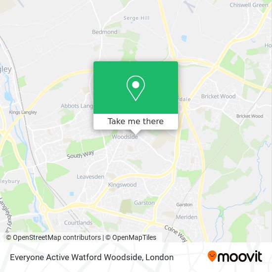 Everyone Active Watford Woodside map