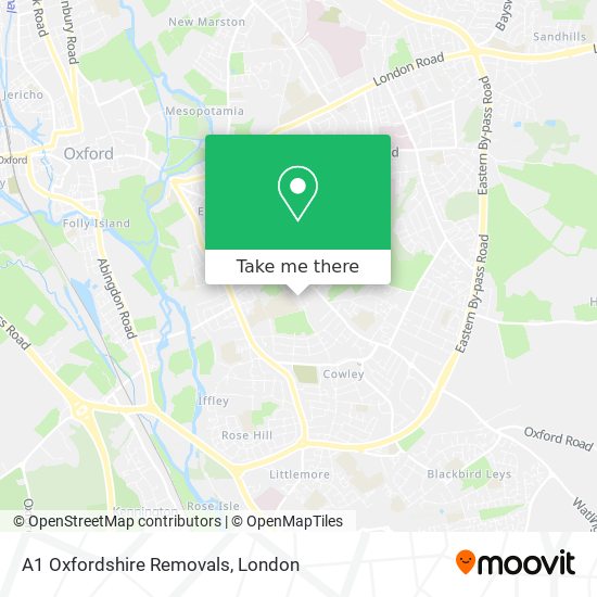 A1 Oxfordshire Removals map