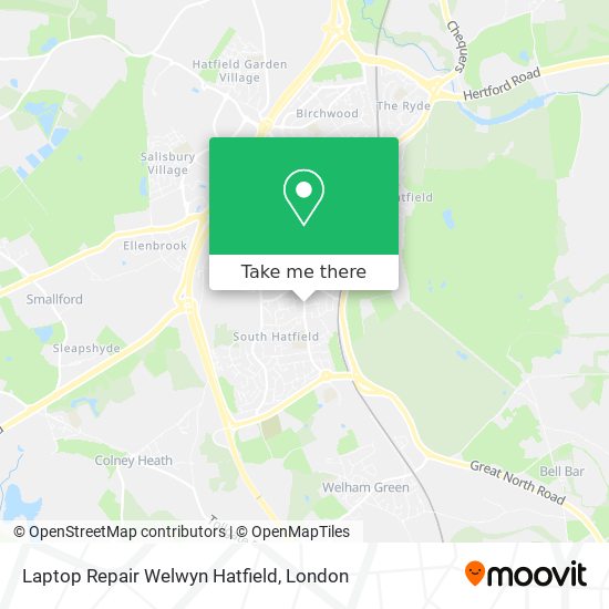 Laptop Repair Welwyn Hatfield map
