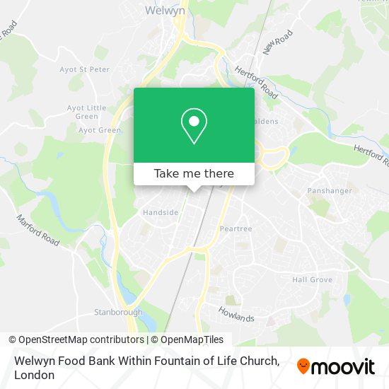 Welwyn Food Bank Within Fountain of Life Church map