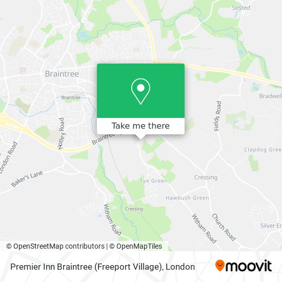 Premier Inn Braintree (Freeport Village) map