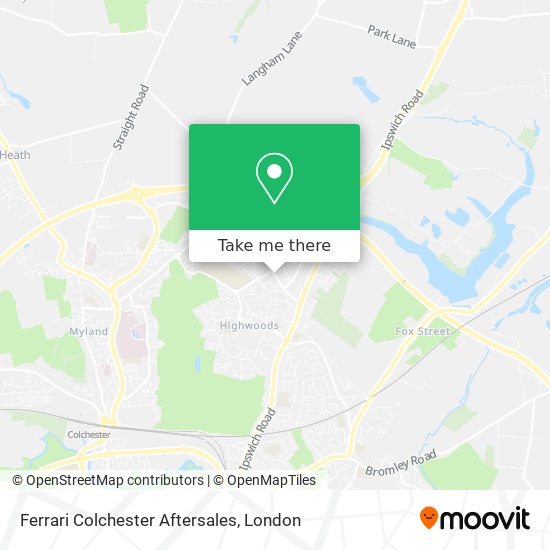 Ferrari Colchester Aftersales map
