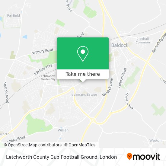 Letchworth County Cup Football Ground map