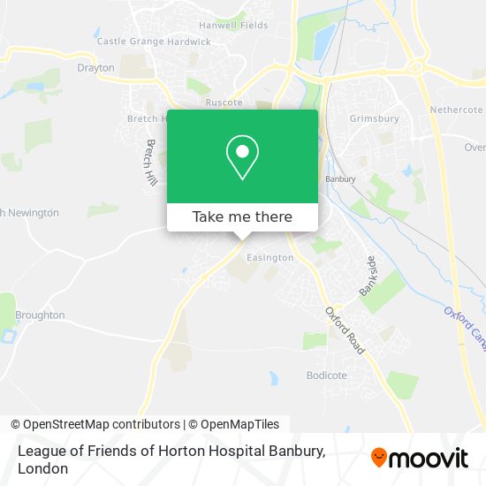 League of Friends of Horton Hospital Banbury map