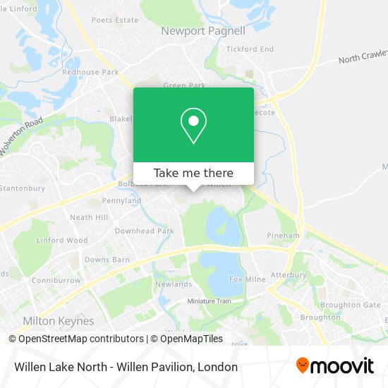 Willen Lake North - Willen Pavilion map