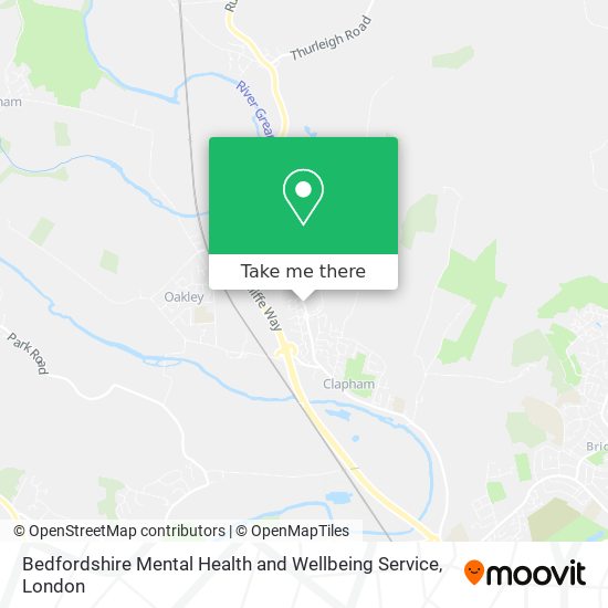 Bedfordshire Mental Health and Wellbeing Service map